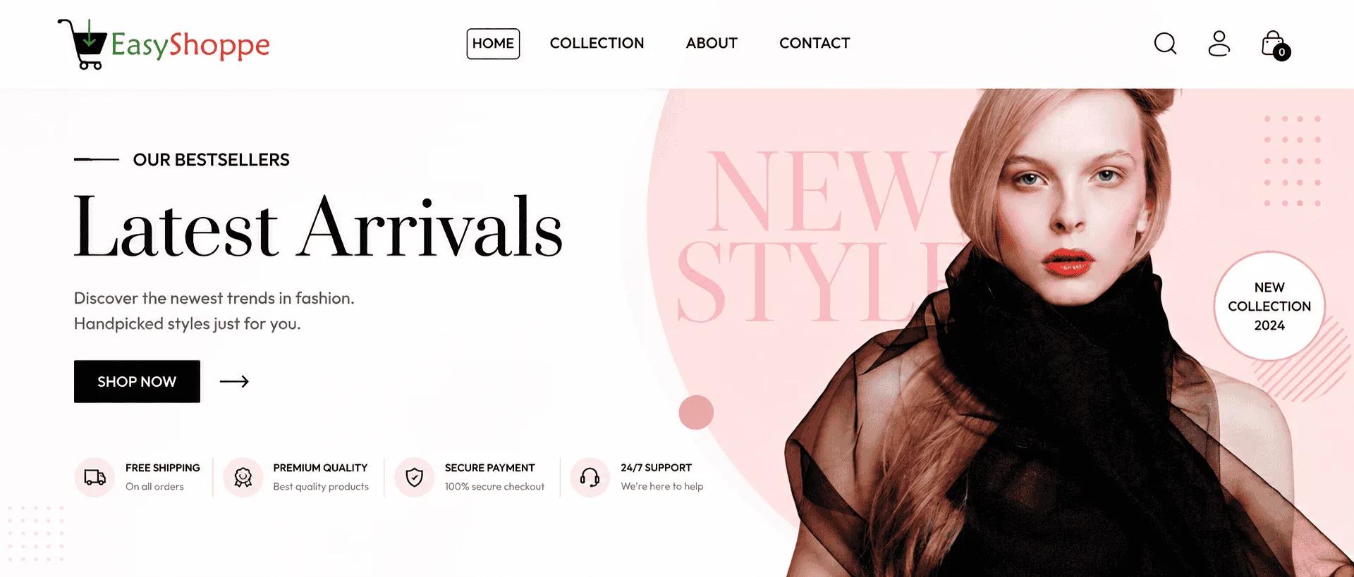 EasyShoppe – Modern Fashion E-Commerce Website & Online Store